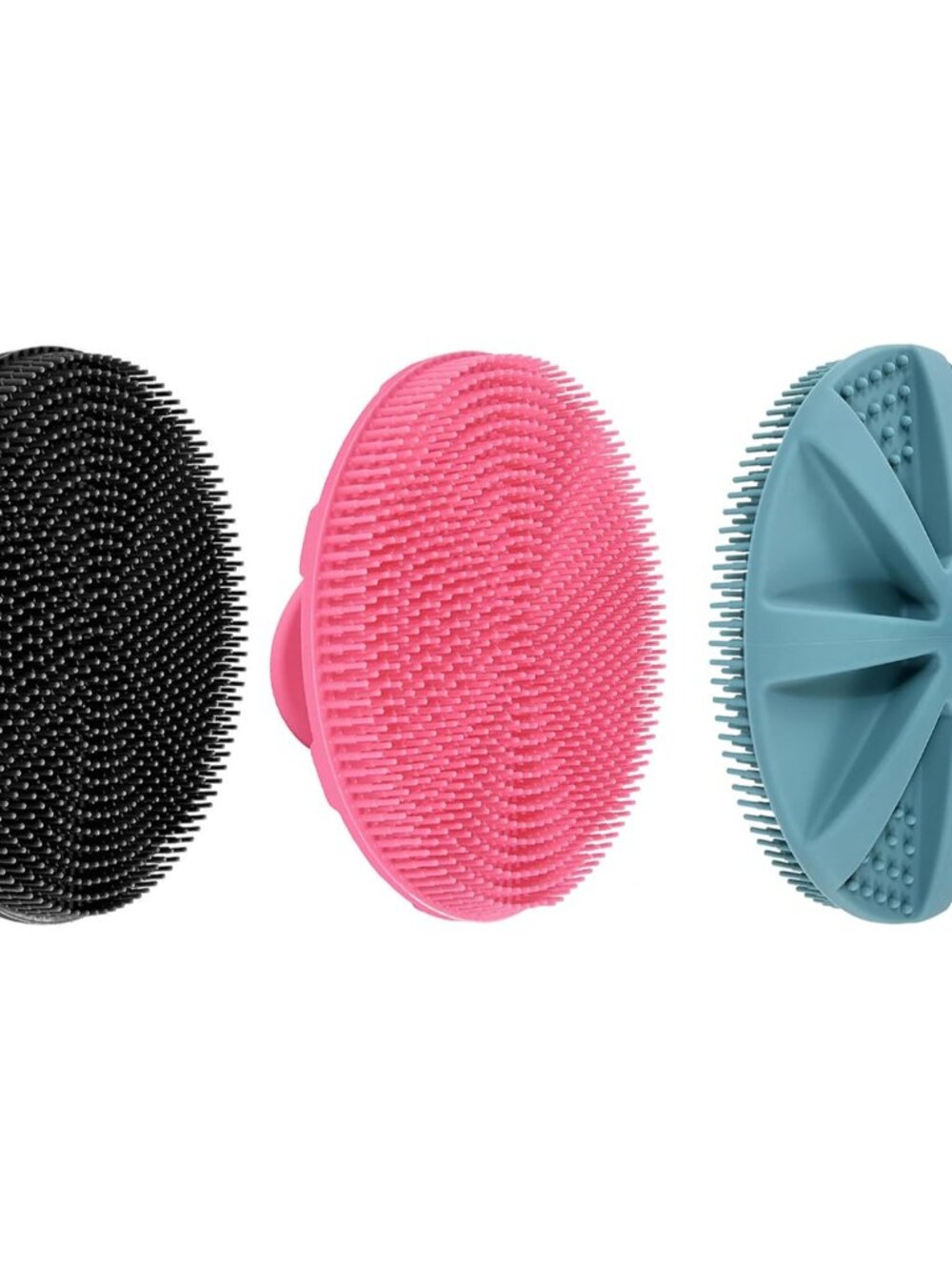 Food-Grade Soft Silicone Body Scrubber Shower Brush, Pack of 3